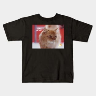 Ginger Cat Happy Birthday Card Kids T-Shirt